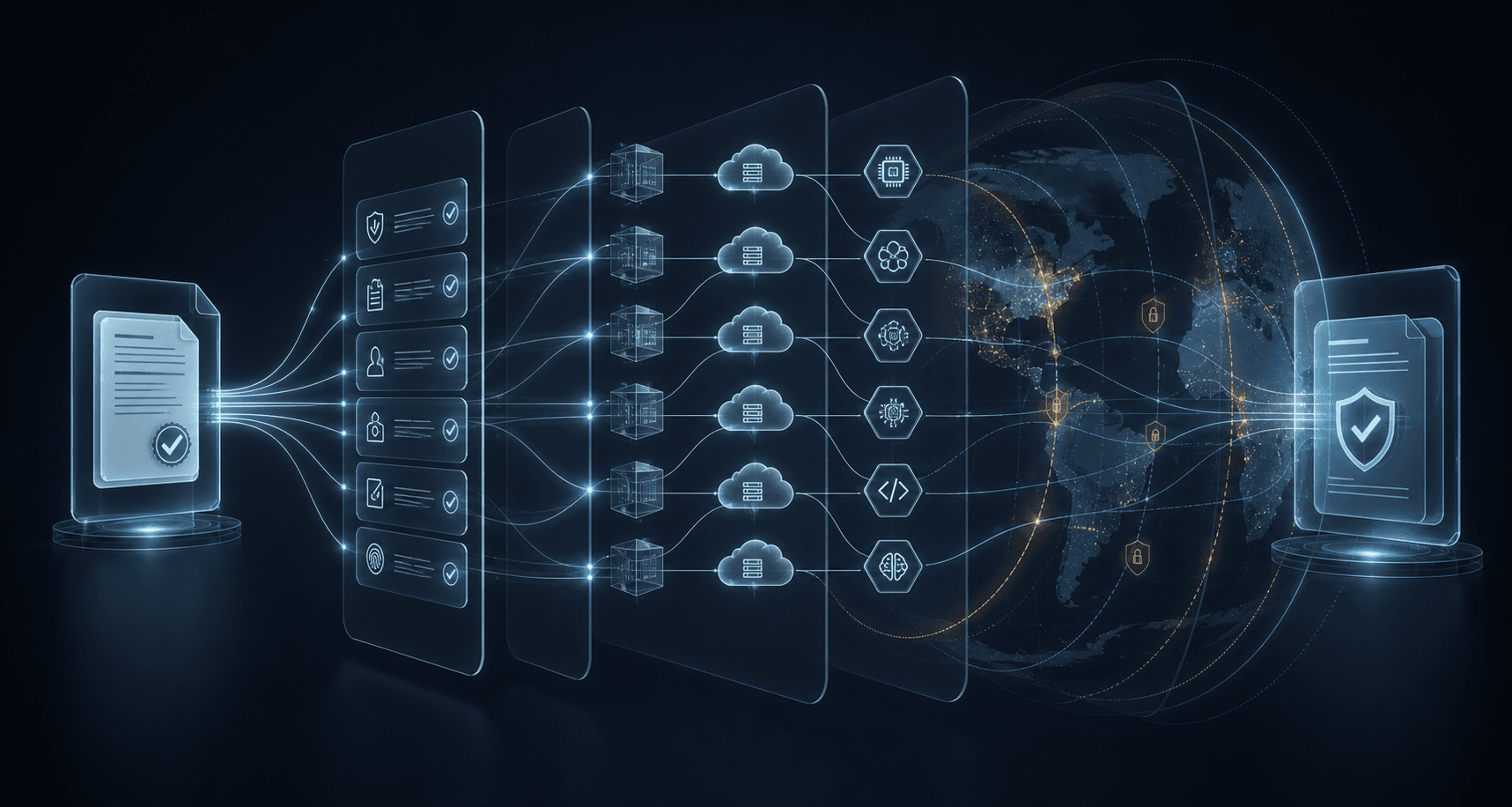 A vendor decision expanding into evidence, dependency, data, and governance layers